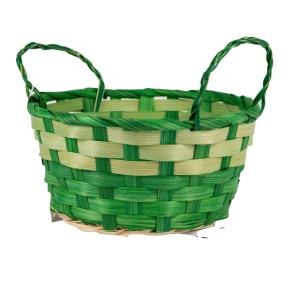 Кашпо плетеное (бамбук), D17,5хH13см, зеленый в интернет-магазине флористических аксессуаров Азалия Декор
