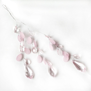 Украшение подвесное с кристаллами, Н33см, розовый в интернет-магазине флористических аксессуаров Азалия Декор