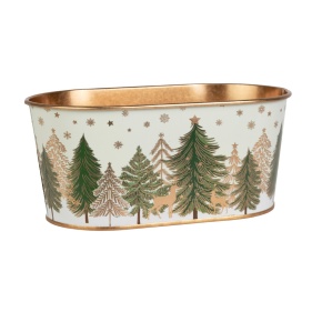 Кашпо Ёлочки (металл), D17x10xH7,5см, белый в интернет-магазине флористических аксессуаров Азалия Декор