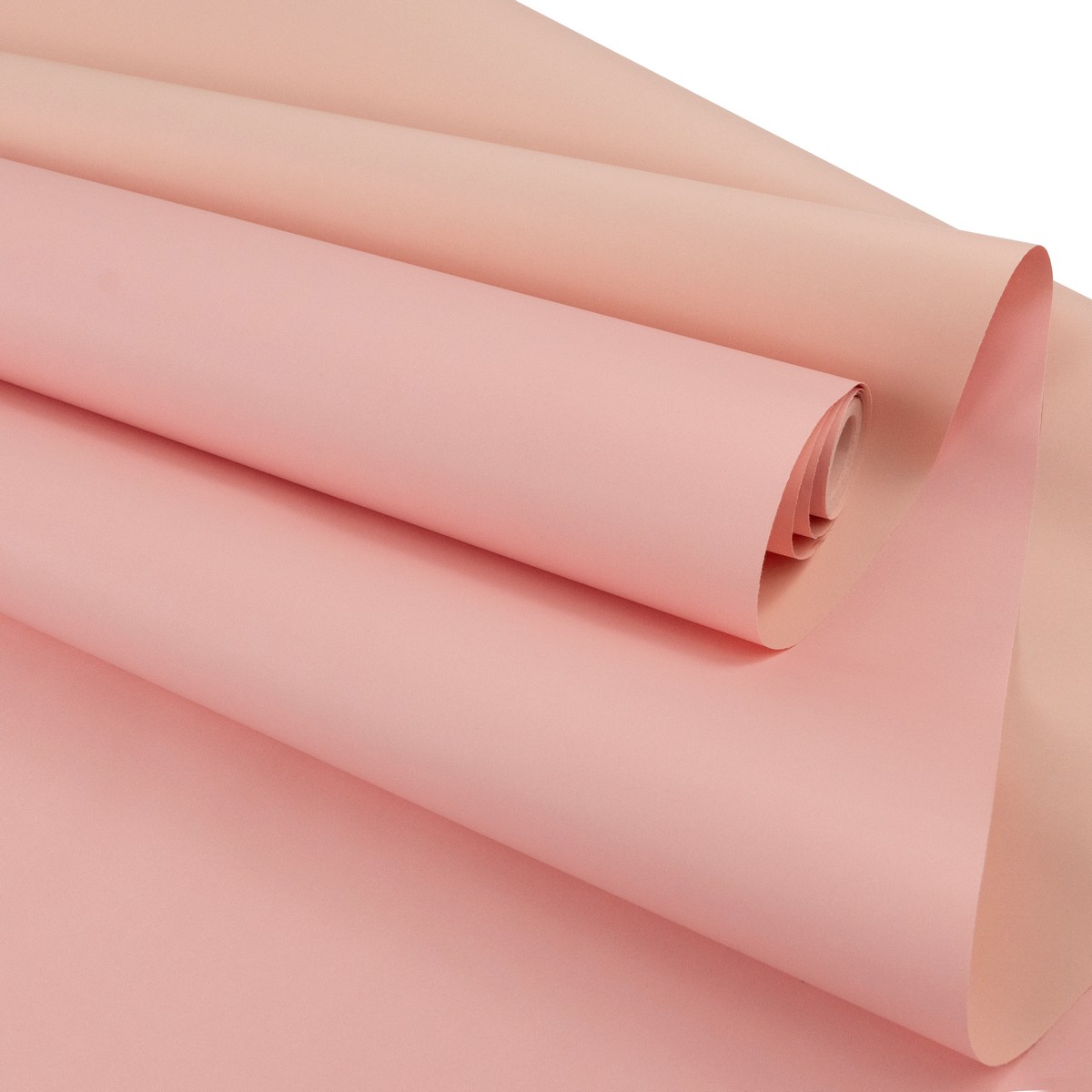 Бумага упаковочная крафт двусторонняя 60гр, 68 см 10 м, ванильный/светло-розовый в интернет-магазине флористических аксессуаров Азалия Декор
