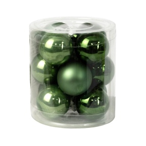 Набор шаров 12шт. в тубе (стекло), D3см, в асс., зеленый в интернет-магазине флористических аксессуаров Азалия Декор
