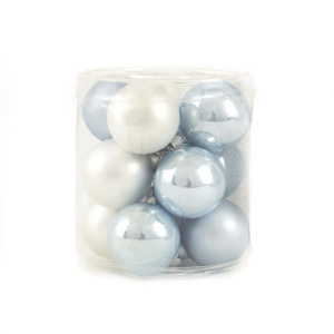 Набор шаров 12шт. в тубе (стекло), D3см, микс гол./бел. в интернет-магазине флористических аксессуаров Азалия Декор