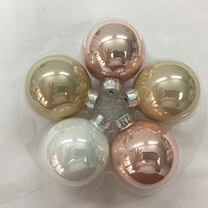 Набор шаров 12шт. в тубе (стекло), D4см, микс бел./роз. в интернет-магазине флористических аксессуаров Азалия Декор