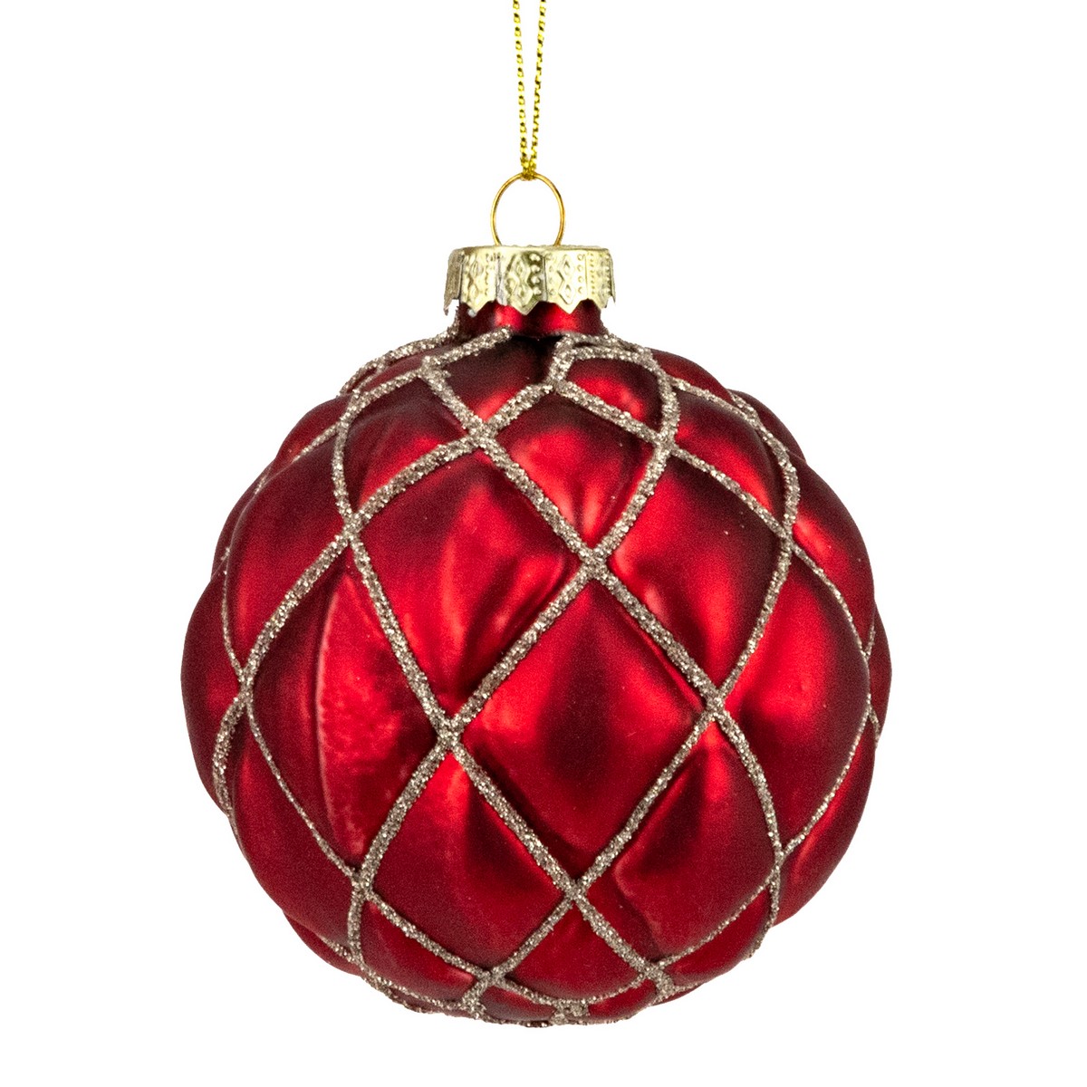 Украшение подвесное Шар (стекло), D8см, в асс., красный в интернет-магазине флористических аксессуаров Азалия Декор