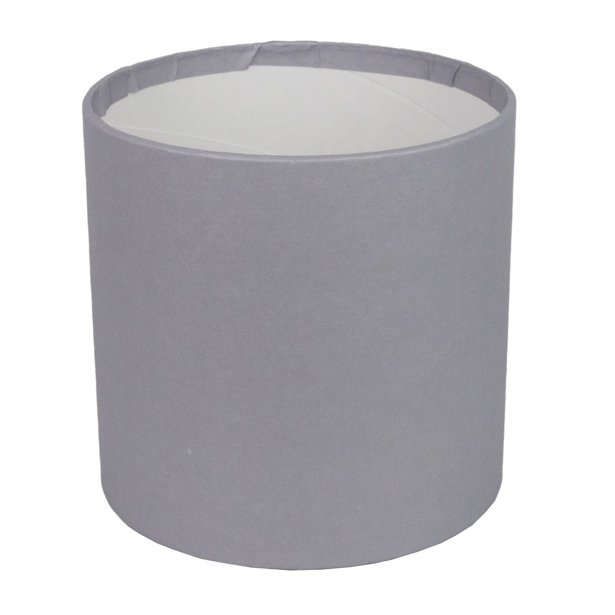 Коробка подарочная круглая без крышки, D16xH16 см, серый в интернет-магазине флористических аксессуаров Азалия Декор