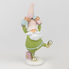 Сувенир Санта с подарками (полирезин), Н25х12,5х8см, зеленый в интернет-магазине флористических аксессуаров Азалия Декор