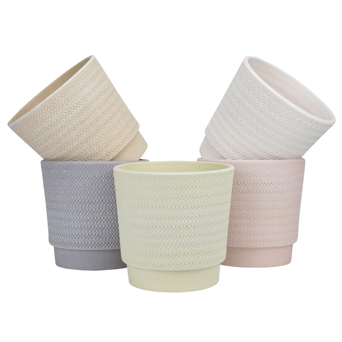 Кашпо Ришелье (керамика), D19xH18см, 3,2л, цв. в асс. в интернет-магазине флористических аксессуаров Азалия Декор