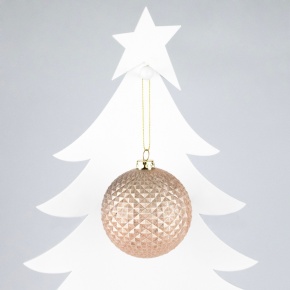 Украшение подвесное Шар (пластик) , D8см, шампань в интернет-магазине флористических аксессуаров Азалия Декор