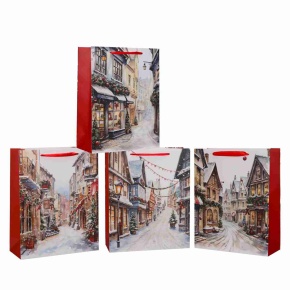 Пакет подарочный (бумага), 18х24х8см (в уп. 12 шт.), в асс. в интернет-магазине флористических аксессуаров Азалия Декор