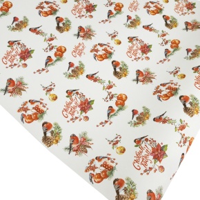 Бумага упаковочная крафт Снегири 70гр, 70 см 10 м, цв. в асс. в интернет-магазине флористических аксессуаров Азалия Декор