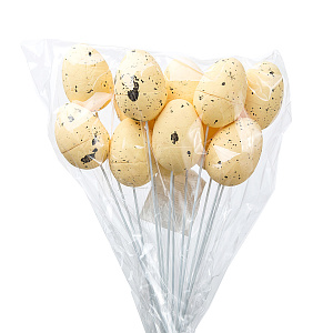 Набор яиц на вставке 12шт. (пенопласт), H28х4см, натур. в интернет-магазине флористических аксессуаров Азалия Декор