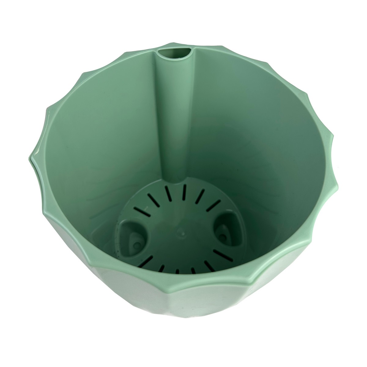 Кашпо Флюте со вставкой (пластик), D16xH14,5, 1,9л, нефритовый в интернет-магазине флористических аксессуаров Азалия Декор