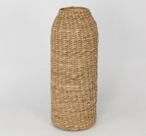 Ваза плетеная (растительный материал), D12xH32см, натуральный в интернет-магазине флористических аксессуаров Азалия Декор