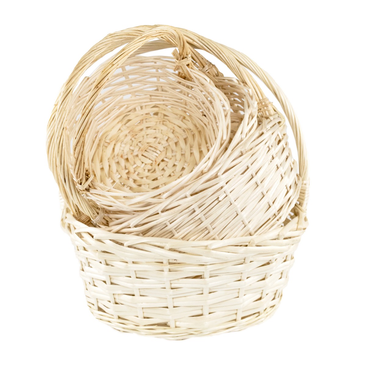 Набор корзин плетеных 4шт. (ива), D40x15xH41см, натуральный в интернет-магазине флористических аксессуаров Азалия Декор