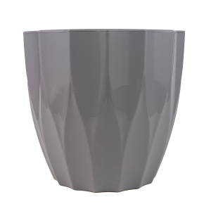Кашпо Флюте со вставкой (пластик), D18xH16,5, 3л, светло-серый в интернет-магазине флористических аксессуаров Азалия Декор