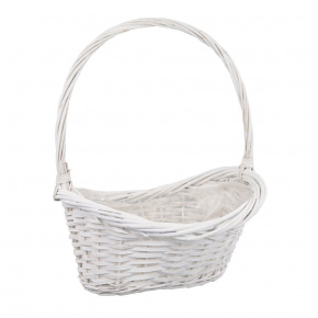 Корзина плетеная (ива), 40x30x15xH45см, белый в интернет-магазине флористических аксессуаров Азалия Декор