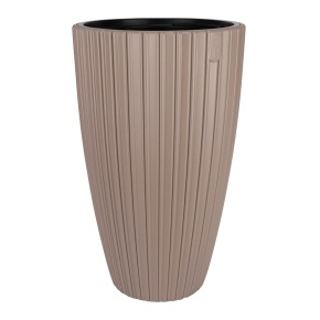 Кашпо со вставкой Мика Слим (пластик), D29xH48см, 5,5л, серо-коричневый в интернет-магазине флористических аксессуаров Азалия Декор