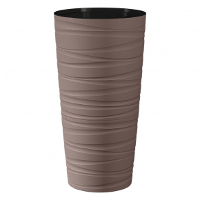 Кашпо со вставкой Модерн, D30xH58см, 15л, коричневый в интернет-магазине флористических аксессуаров Азалия Декор