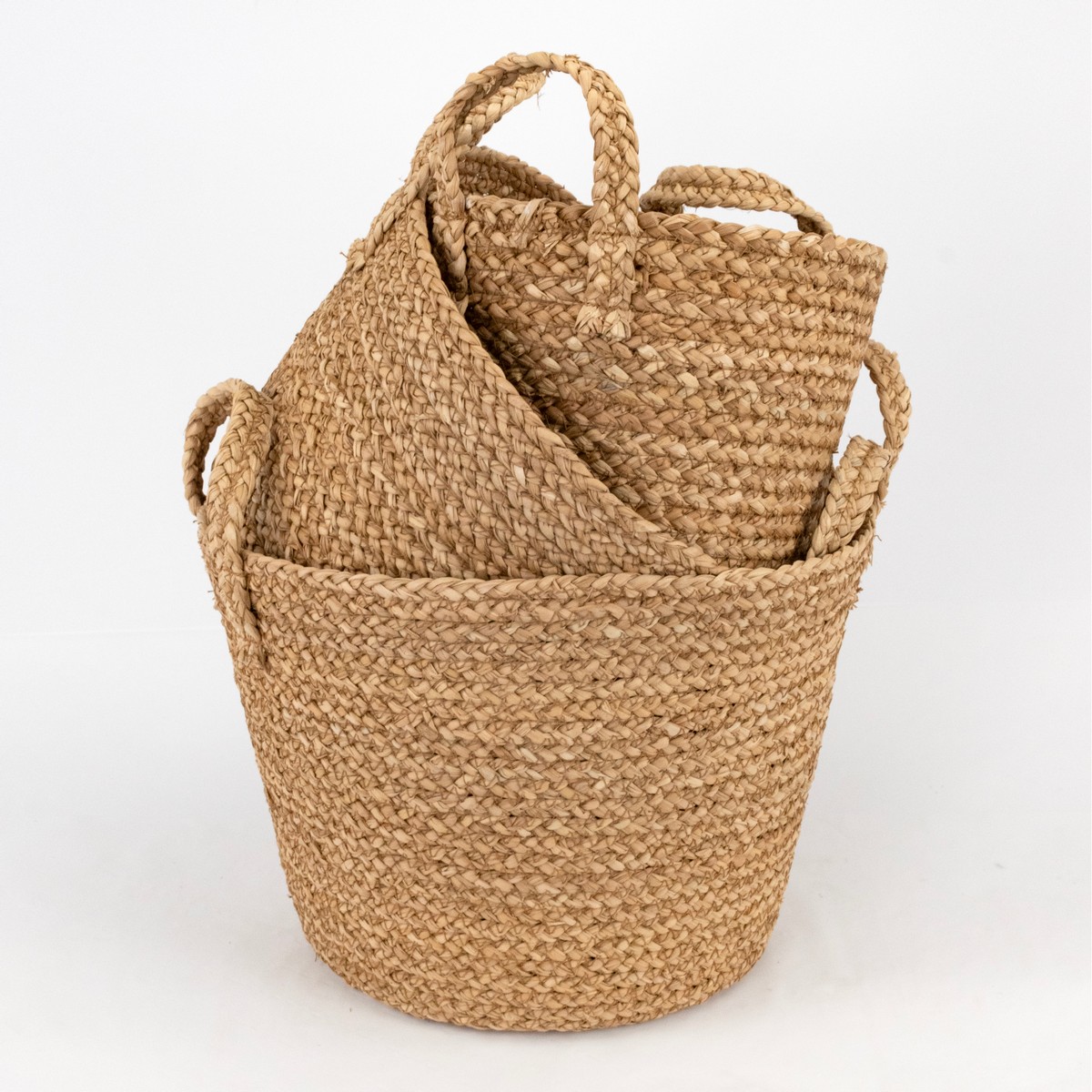 Набор корзин плетеных 3шт. (растительный материал), D35xH27см, натуральный в интернет-магазине флористических аксессуаров Азалия Декор