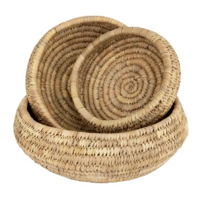 Набор кашпо плетеных 3шт. (растительный материал),  D40xH18см, натуральный в интернет-магазине флористических аксессуаров Азалия Декор