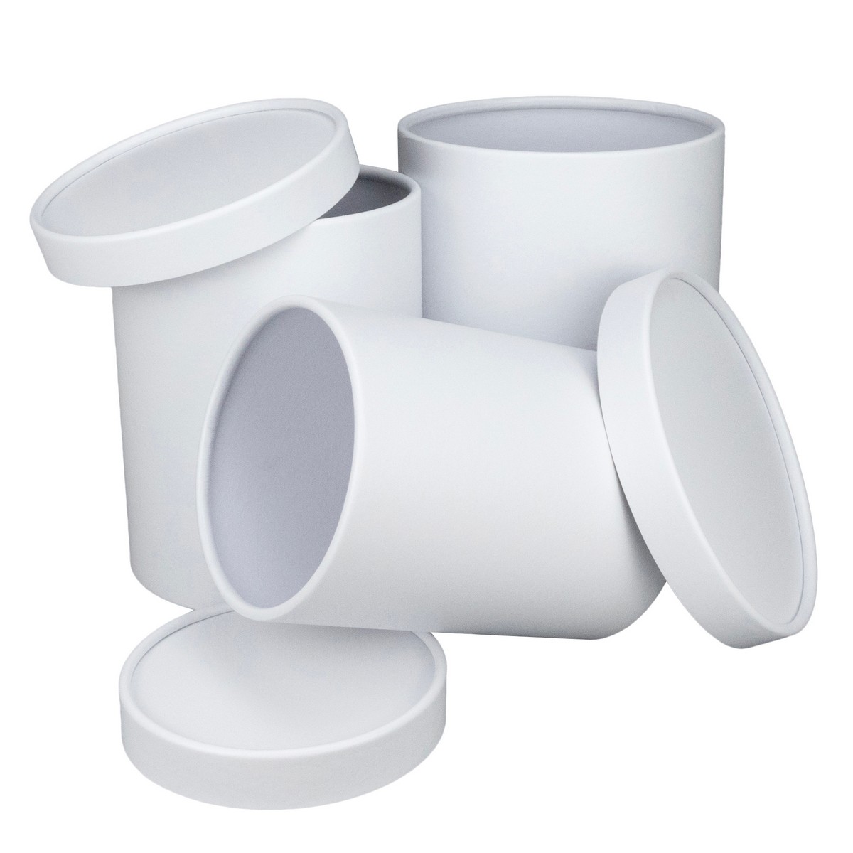 Набор коробок подарочных круглых 3шт., D20,5*H25,5см, белый в интернет-магазине флористических аксессуаров Азалия Декор