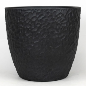 Кашпо Манго (бетон), D30xH28см, 13л, чёрный в интернет-магазине флористических аксессуаров Азалия Декор