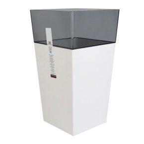 Кашпо Астра со вставкой (пластик), D18xH34см, 3,5л, белый/прозрачный в интернет-магазине флористических аксессуаров Азалия Декор