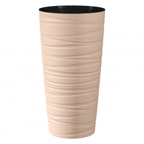 Кашпо со вставкой Модерн, D30xH58см, 15л, кремовый в интернет-магазине флористических аксессуаров Азалия Декор