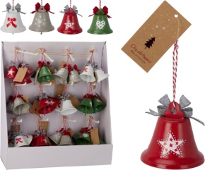 Украшение подвесное Колокольчик (металл), 6х6,5см, цв. в асс. в интернет-магазине флористических аксессуаров Азалия Декор