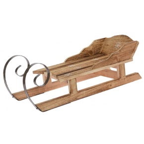 Сувенир Санки (дерево), 16х47х18, натуральный в интернет-магазине флористических аксессуаров Азалия Декор