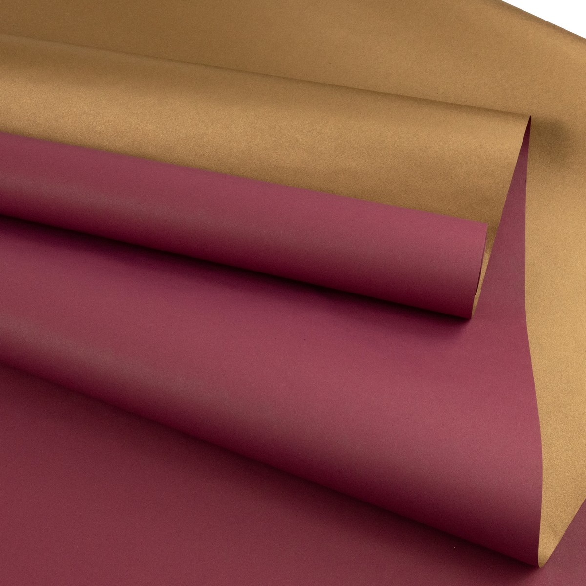 Бумага упаковочная крафт двусторонняя 60гр, 68 см 10 м, золотой/бордовый в интернет-магазине флористических аксессуаров Азалия Декор