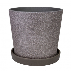 Цв. горшок с поддоном Грильяж (бетон), D17xH15см, 2,28л, аметистовый в интернет-магазине флористических аксессуаров Азалия Декор