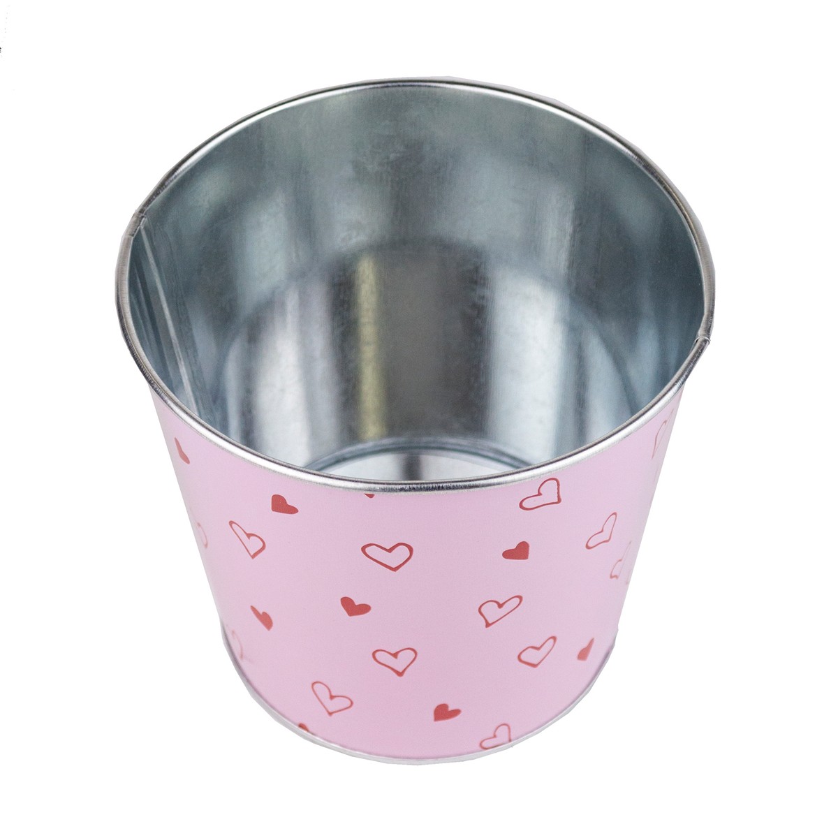 Кашпо (металл), D13xH12см, розовый в интернет-магазине флористических аксессуаров Азалия Декор