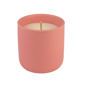 Свеча в стакане ароматическая (керамика), H6,5xD8см, розовый в интернет-магазине флористических аксессуаров Азалия Декор