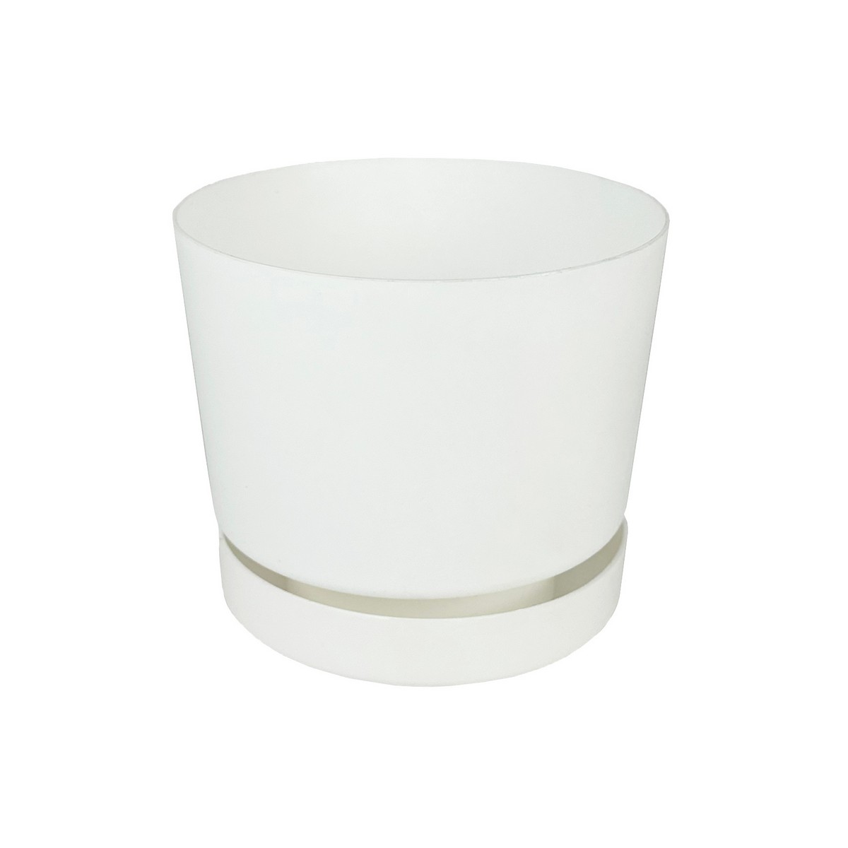 Цв. горшок Тренд (пластик), D12xH11см, 0,8л, белый в интернет-магазине флористических аксессуаров Азалия Декор