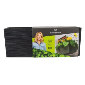 Кашпо балконное со вставкой Ля Декоро (пластик), 50,5х19,5xH19см, 10л, антрацитовый в интернет-магазине флористических аксессуаров Азалия Декор