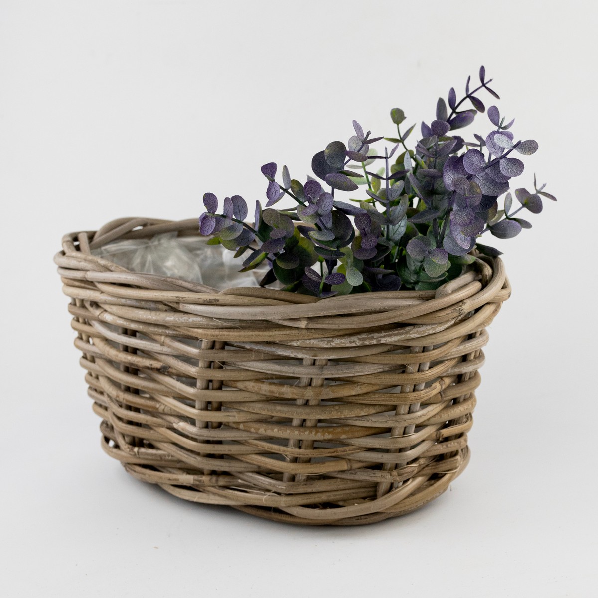 Кашпо плетеное (ротанг),30х17хН15см, серый в интернет-магазине флористических аксессуаров Азалия Декор