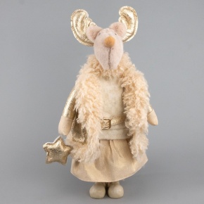 Сувенир Лось Девочка, Н48х28х21см, шампань в интернет-магазине флористических аксессуаров Азалия Декор