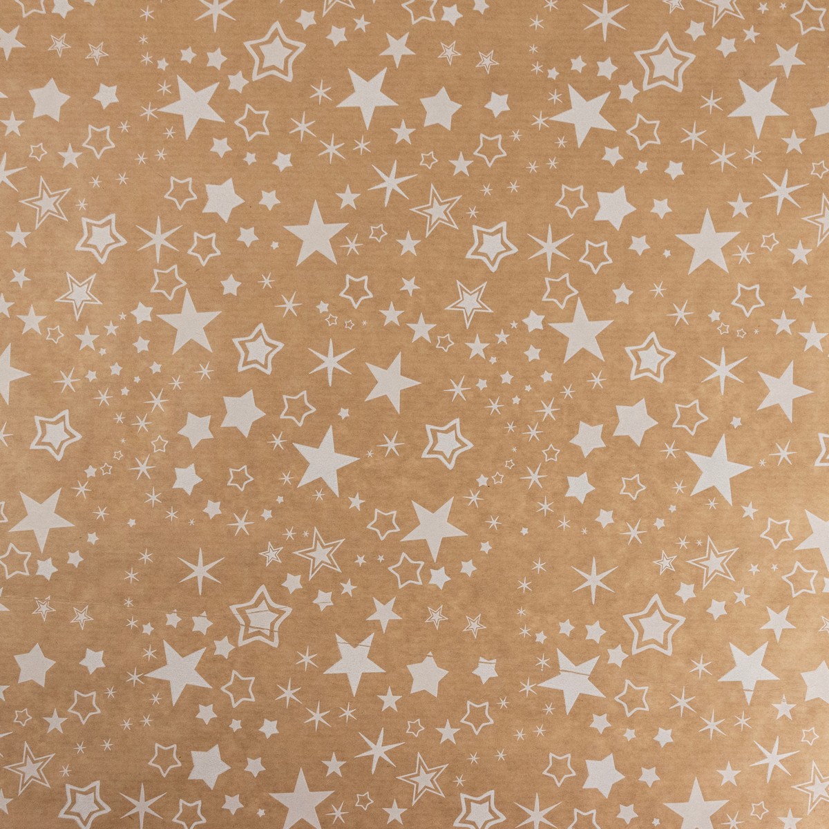 Бумага упаковочная крафт Звезды 40гр, 72 см 10 м, натуральный/белый в интернет-магазине флористических аксессуаров Азалия Декор