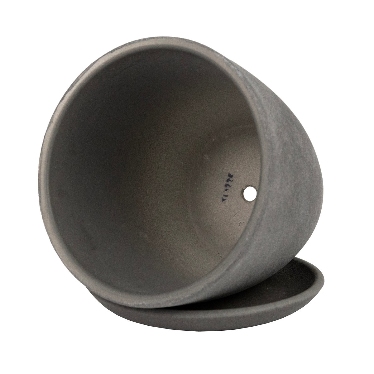 Цв. горшок с поддоном Замша (бетон), D18xH15см, 2,15л, серый в интернет-магазине флористических аксессуаров Азалия Декор