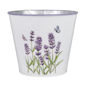 Кашпо Лаванда (металл), D13,5хH11,5см, белый в интернет-магазине флористических аксессуаров Азалия Декор