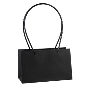 Пакет для цветов водостойкий (крафт), 22х10,5х13,5см (в уп. 10шт.), черный в интернет-магазине флористических аксессуаров Азалия Декор