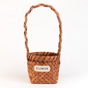 Корзина плетеная (секвойя), D15xH13/38см, светло-коричневый в интернет-магазине флористических аксессуаров Азалия Декор