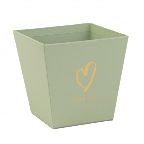 Кашпо для цветов Трапеция, 11х11хH10,8см, мятный в интернет-магазине флористических аксессуаров Азалия Декор