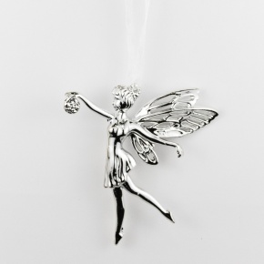 Украшение подвесное Фея (пластик), 12х11,3см, серебряный в интернет-магазине флористических аксессуаров Азалия Декор