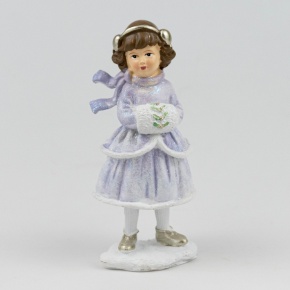 Сувенир Девочка (полирезин), Н12х5,5х5см, сиреневый в интернет-магазине флористических аксессуаров Азалия Декор