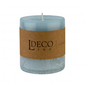 Свеча-столбик с ароматом Белый чай (38 часов), H7,5xD7см, голубой в интернет-магазине флористических аксессуаров Азалия Декор