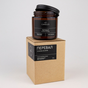 Свеча в банке с крышкой ароматическая Перевал (соевый воск), H7,5xD6см, коричневый в интернет-магазине флористических аксессуаров Азалия Декор