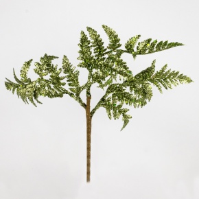 Ветка Папоротник с глиттером, 27см, зеленый в интернет-магазине флористических аксессуаров Азалия Декор