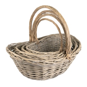 Набор корзин плетеных 4шт. (ива), 59x44x16/23xH47см, серый в интернет-магазине флористических аксессуаров Азалия Декор